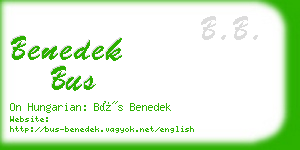benedek bus business card